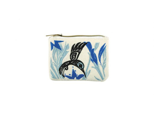 Coin Purse - Embroidered Hummingbird Design by Bill Helin