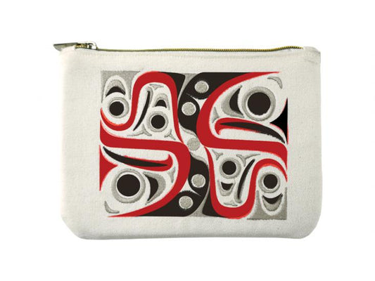 Salmon Embroidered Pouch (Red)