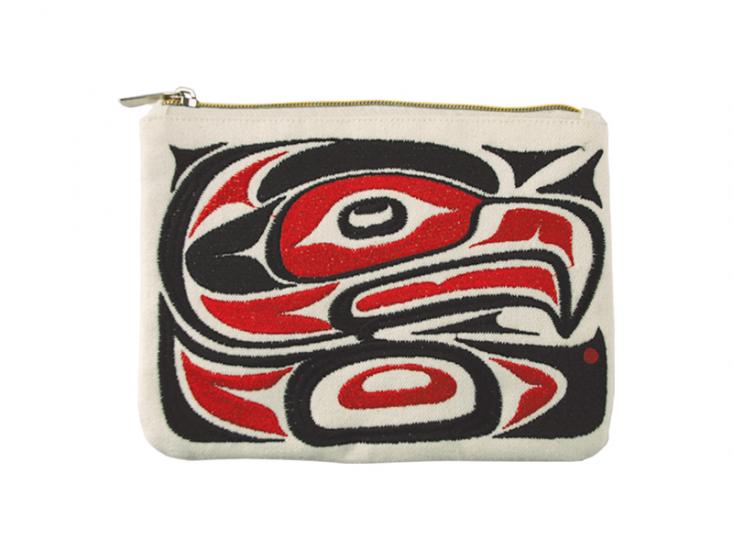 Eagle Embroidered Pouch (red/black)