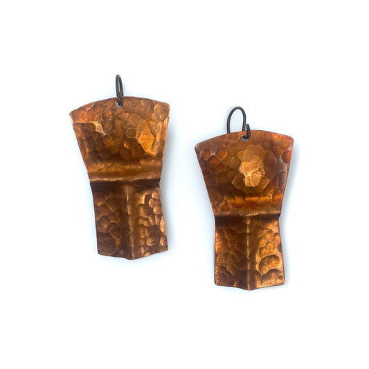 Ron Berry Earrings Copper Tinaa Hammered