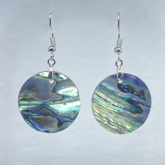 Cedar House 1" Round Abalone Earrings