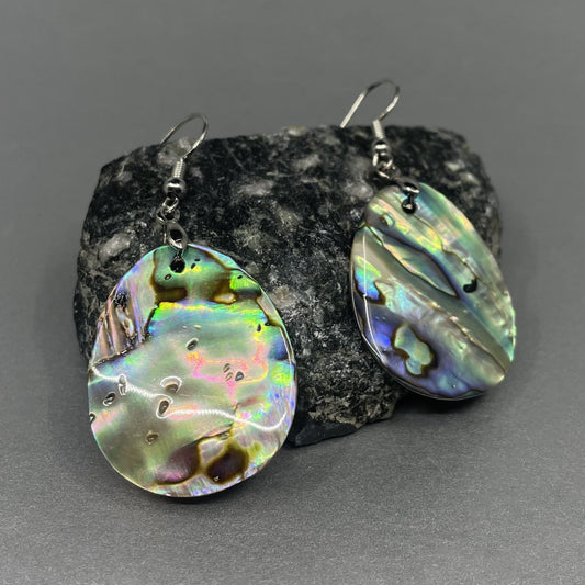 Cedar House 1" Teardrop Abalone Earrings