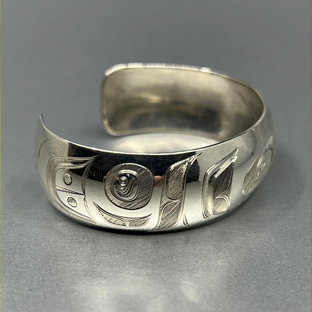 Bracelet- N. Galanin: Silver, Raven, 3/4"