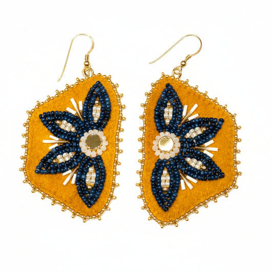 Nikaghun Beadwork - Beaded Half Flower Earrings