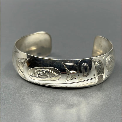 Bracelet- N. Galanin: Silver, Raven, 3/4"