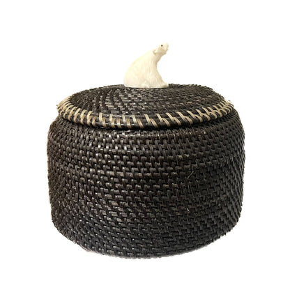 Marilyn Hank Baleen Basket with Polar Bear