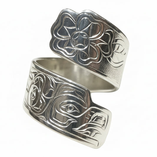 Tammy Owens Wrap Ring Silver - Raven & Forget Me Nots