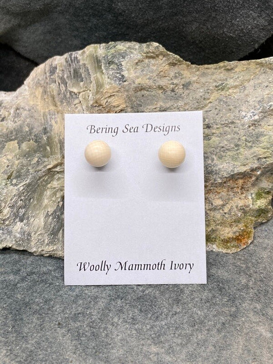 Mammoth Ivory Stud Earrings (8mm)