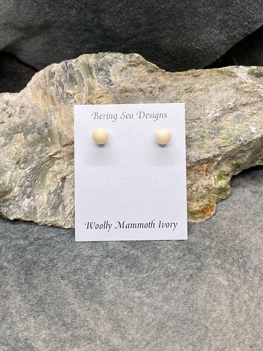 Mammoth Ivory Stud Earrings (6mm)