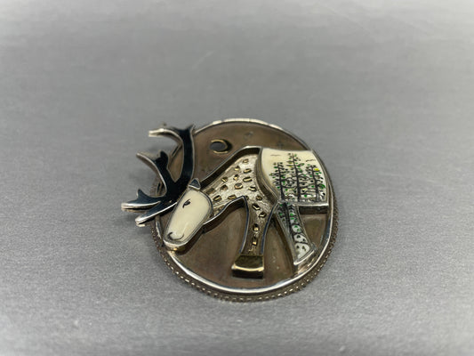 Dawn Wallace Dual Pin Pendant Caribou