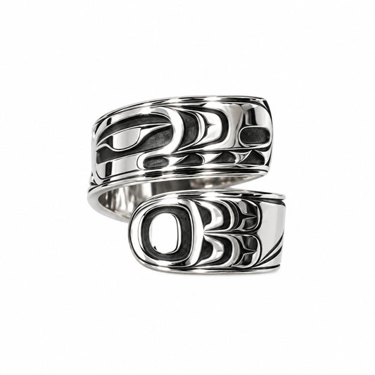 Terrence Campbell Wrap Ring Silver - Killer Whale