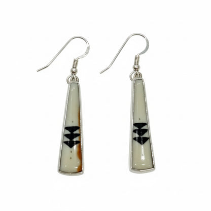Dawn Wallace Long Triangle Ivory Earrings