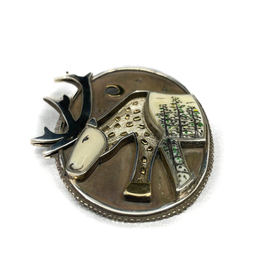 Dawn Wallace Dual Pin Pendant Caribou