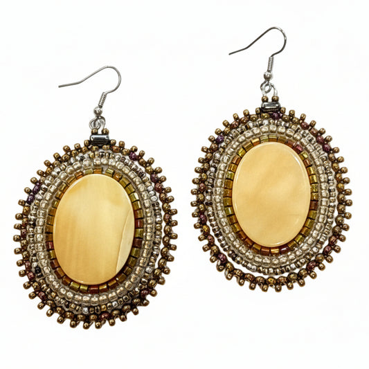 Mastodon Ivory Beaded Earrings