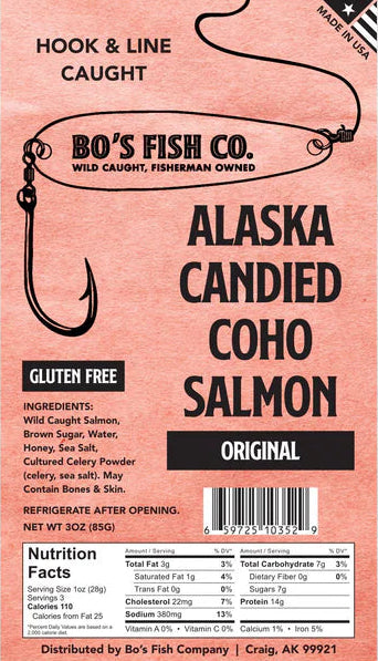 Bo's Coho Candied Salmon Jerky - Original