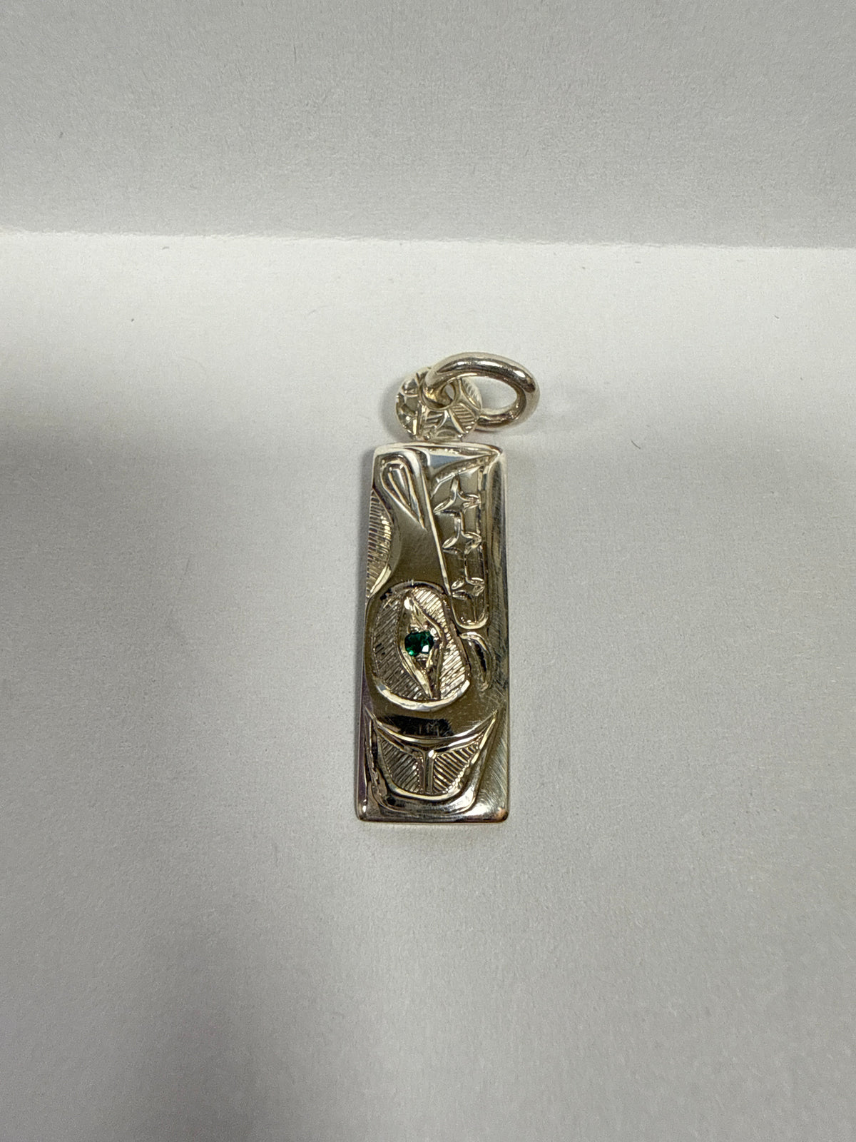 Hollie Bartlett Pendant Silver & Tsavorite Garnet - Wolf & Moon
