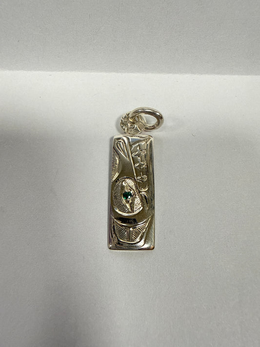 Hollie Bartlett Pendant Silver & Tsavorite Garnet - Wolf & Moon