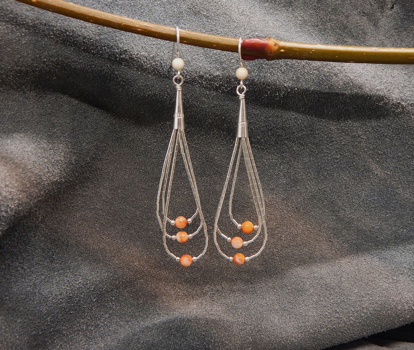 Mammoth Ivory & Spiny Oyster Triple Loop Earrings