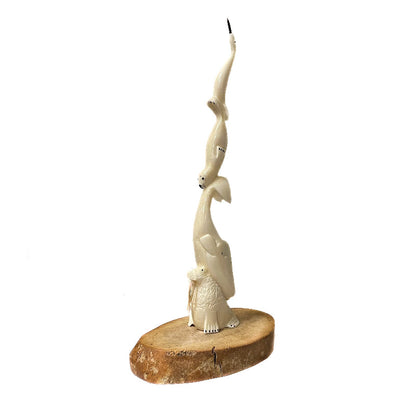 Robert McCoy-Apangalook Sculpture Ivory Seamammal Totem