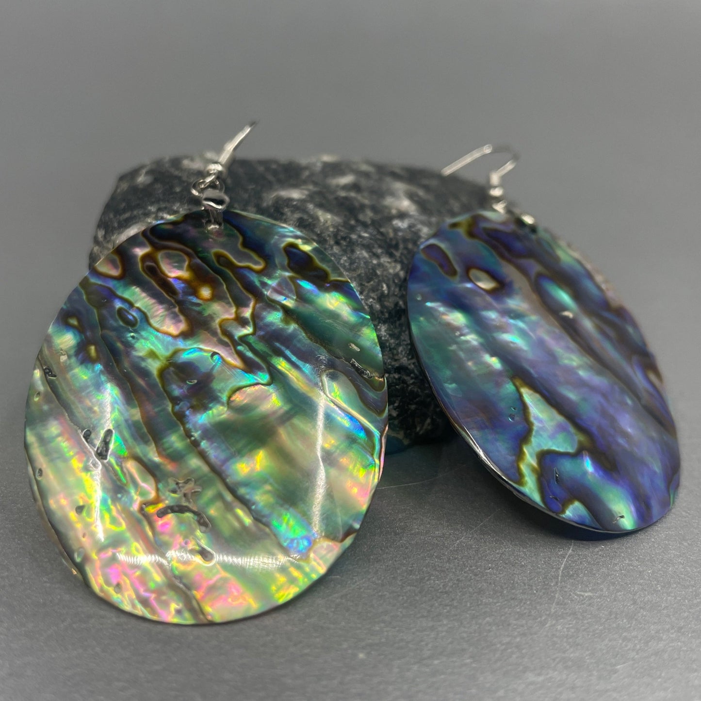 Cedar House 1.5" Oval Abalone Earrings