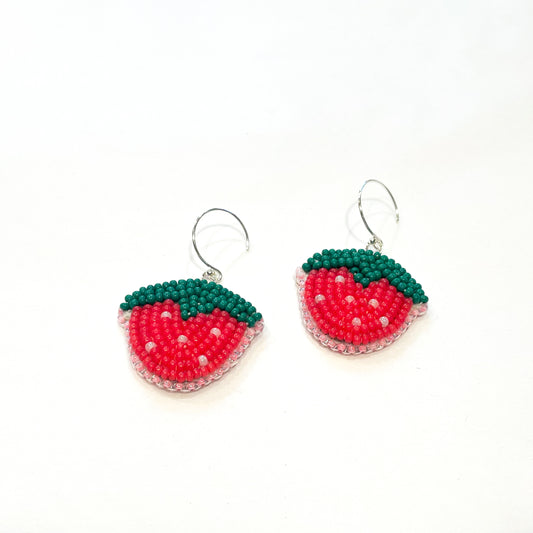 Kajiste Creations Earrings Beaded Wild Strawberry