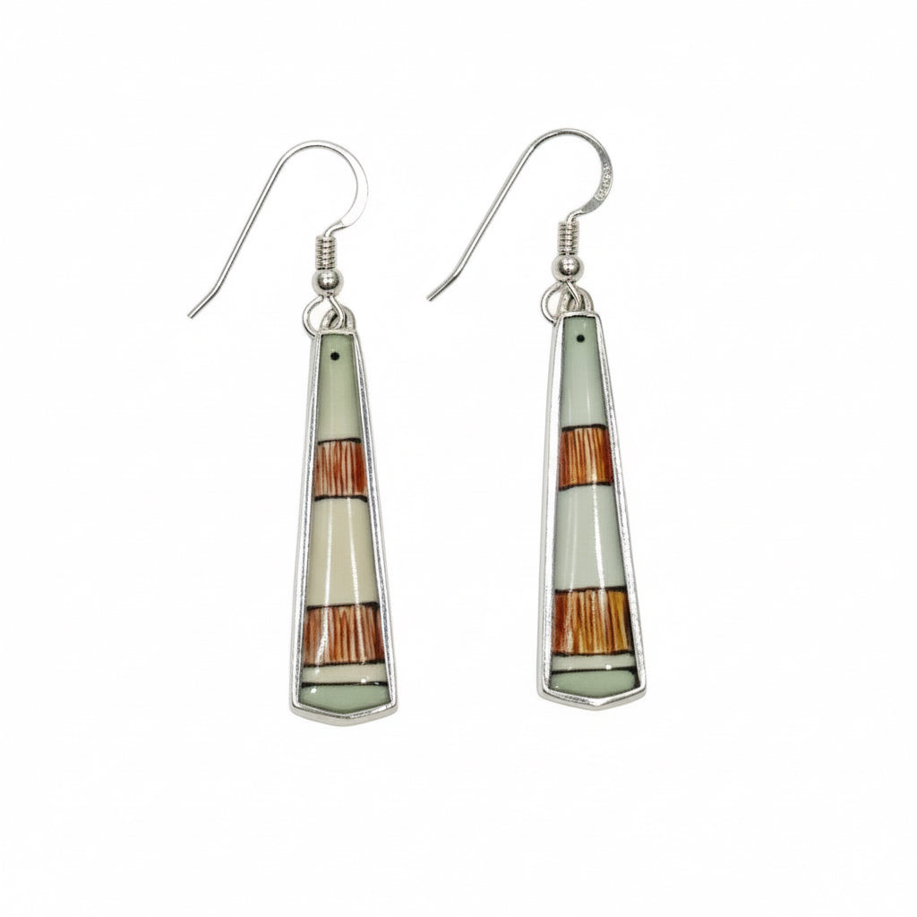 Dawn Wallace Long Triangle Ivory Earrings