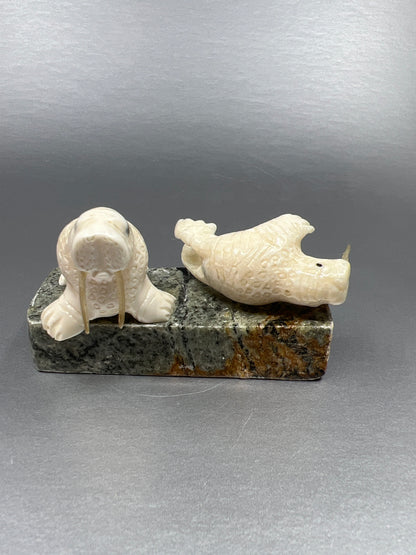 Ivory- 2 Walrus, Whisker, Base