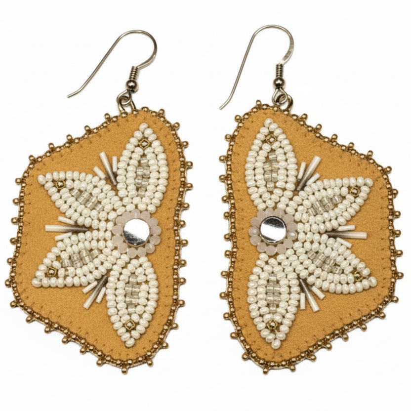 Nikaghun Beadwork - Beaded Half Flower Earrings