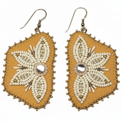 Nikaghun Beadwork - Beaded Half Flower Earrings
