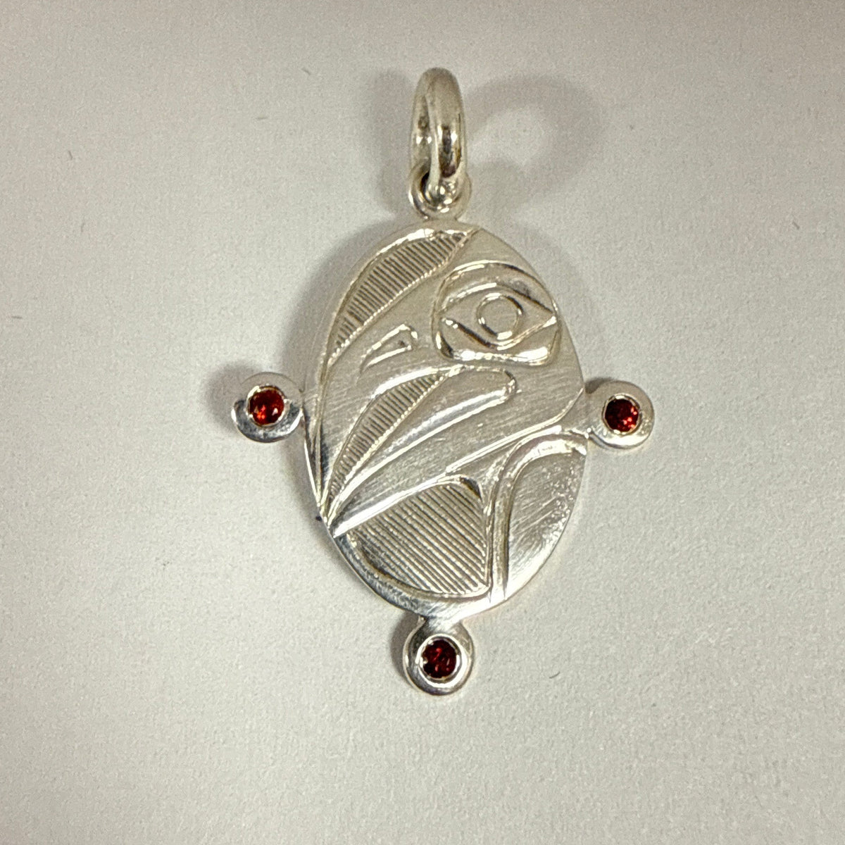 Hollie Bartlett Pendant Silver & Red Garnet - Raven