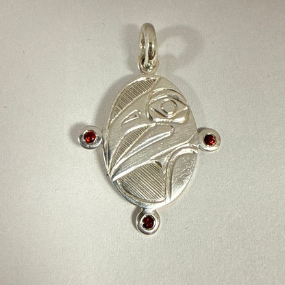 Hollie Bartlett Pendant Silver & Red Garnet - Raven