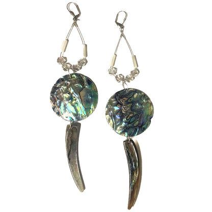 Kajiste Auntie Earrings Triple Tiered Abalone/Mother of Pearl