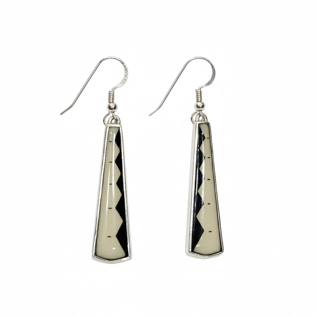 Dawn Wallace Long Triangle Ivory Earrings