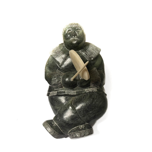 Thomas Ekak Sculpture Soapstone Drummer - Vintage