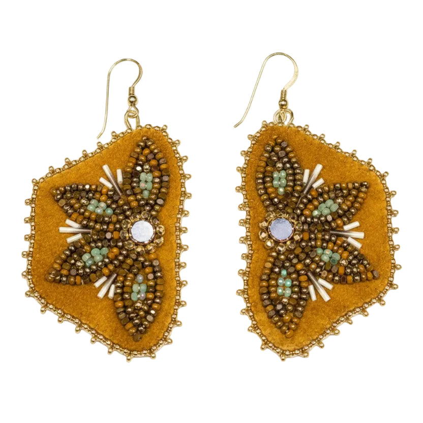 Nikaghun Beadwork - Beaded Half Flower Earrings