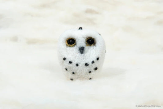 Snowy Owl 100% wool Handcrafted ornament