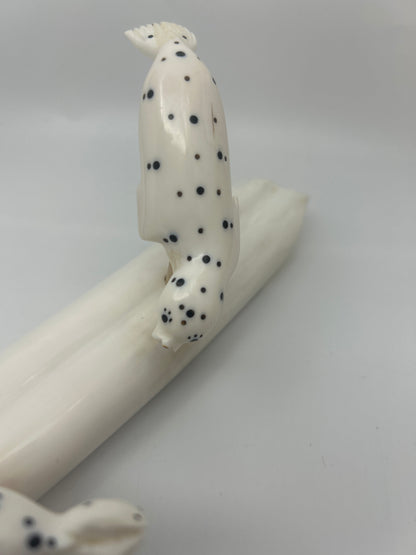 Ivory - 3 Spotted Seals on Ivory Tusk