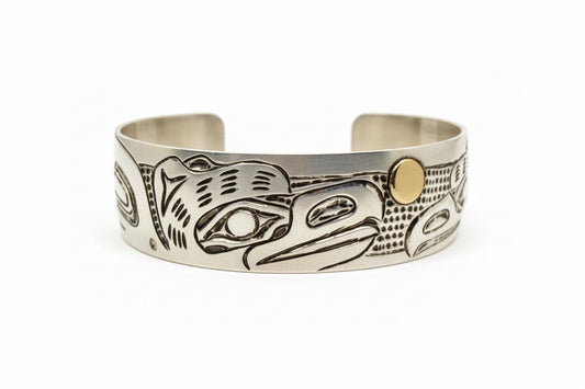 Andrew Tripp Bracelet Silver & Gold 3/4" - Raven