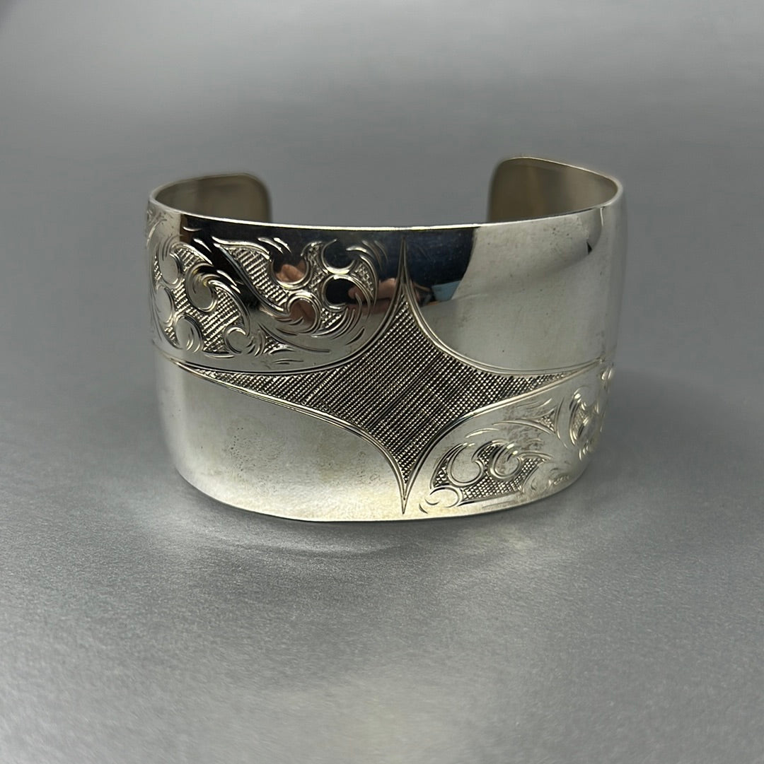 Bracelet- N. Galanin, Silver, Ocean Tides, 1.5"