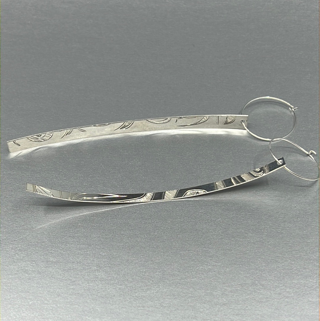 ER - N. Galanin; Silver, Curved Long Bar, 4.5"