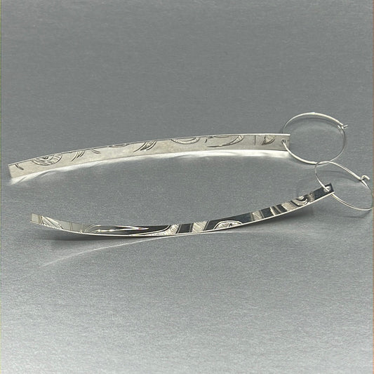 ER - N. Galanin; Silver, Curved Long Bar, 4.5"