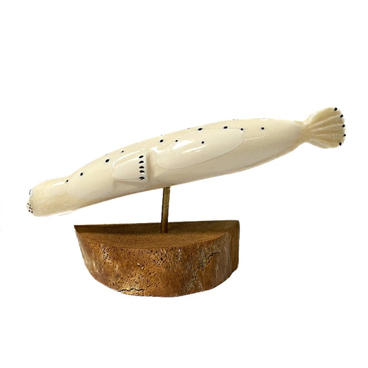 Robert McCoy-Apangalook  Figurine Ivory Seal with Baleen