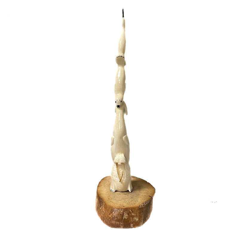 Robert McCoy-Apangalook Sculpture Ivory Seamammal Totem