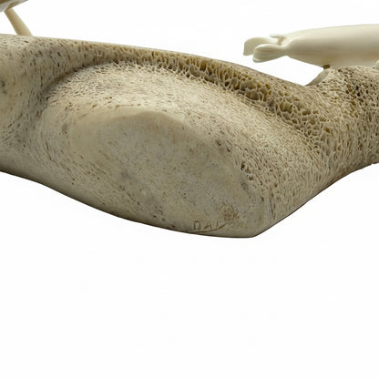 Ron Apangalook Ivory Hunter with Seal on Whalebone
