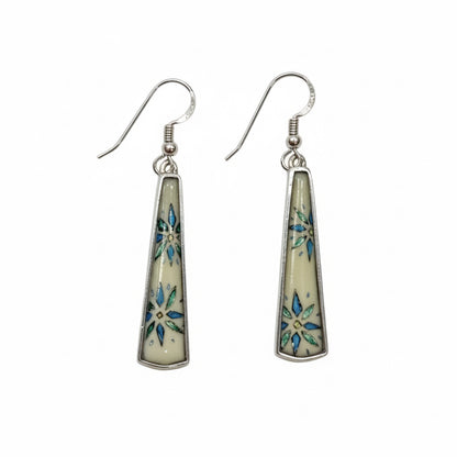 Dawn Wallace Long Triangle Ivory Earrings