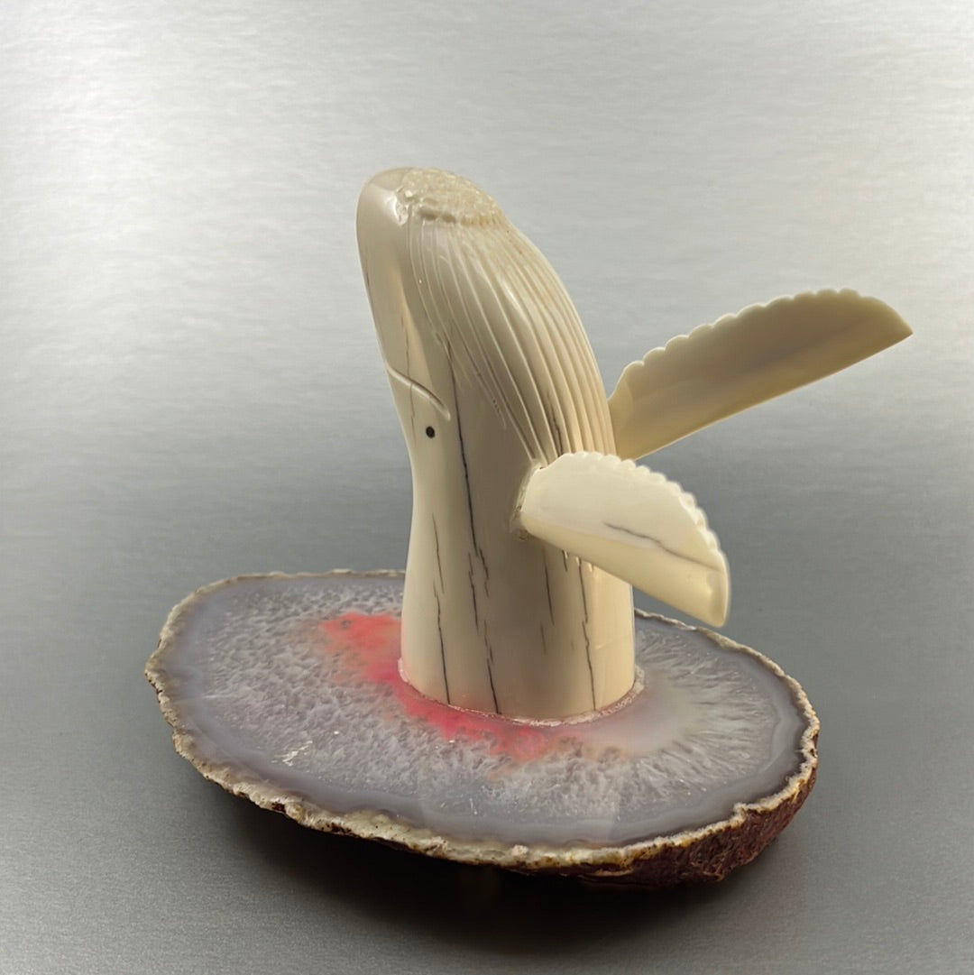 Ivory- Pungowiyi; Humpback Whale, Agate