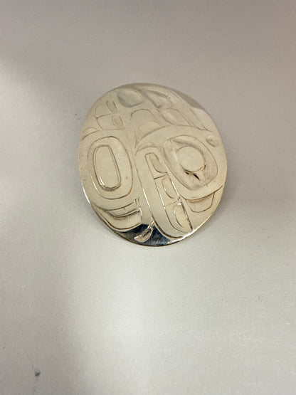 Alvin Adkins Pendant Silver - Oval - Killer Whale