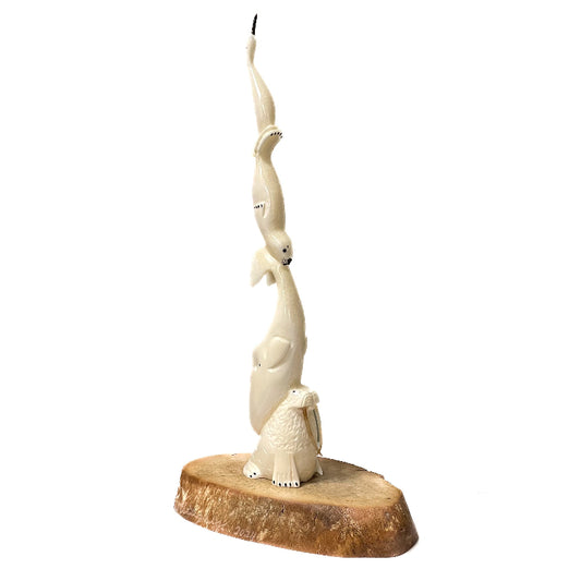 Robert McCoy-Apangalook Sculpture Ivory Seamammal Totem