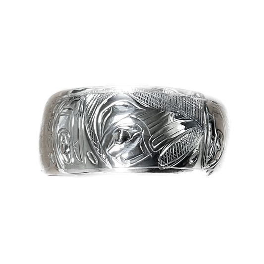 Gene Chilton Bracelet Silver 1" - Raven Spread Wing