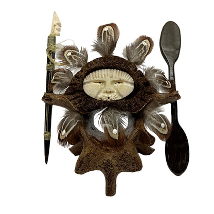 Wayne Komakhuk Small Yup'ik Spirit Mask - Seal Hunter